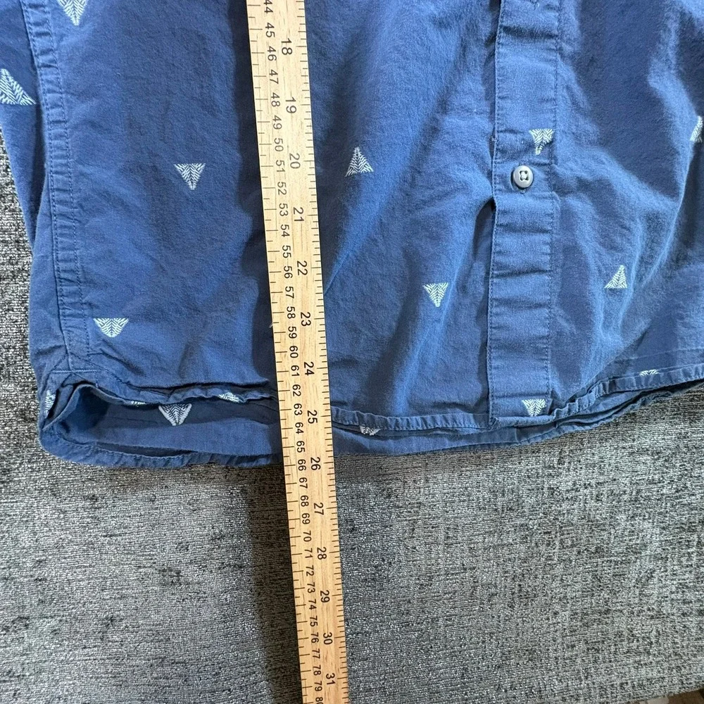 The North Face Button Down Shirt Mens Small Blue Geometric Tree NF0A48V9